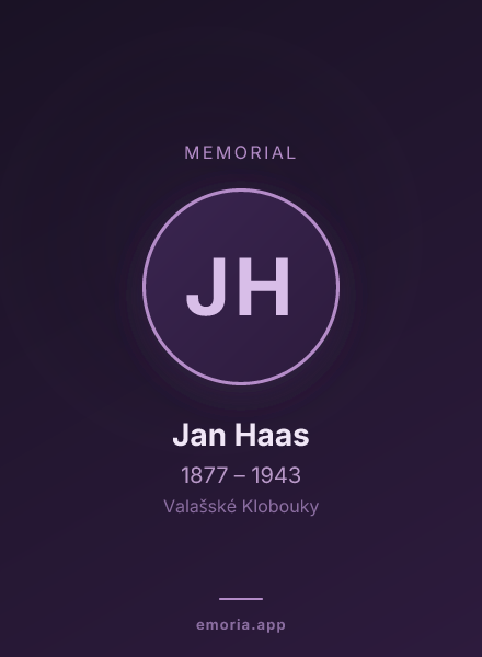Memorial portrait of Jan Haas