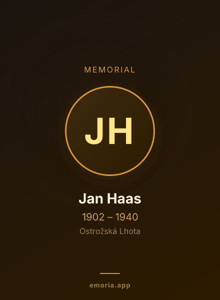 Memorial portrait of Jan Haas