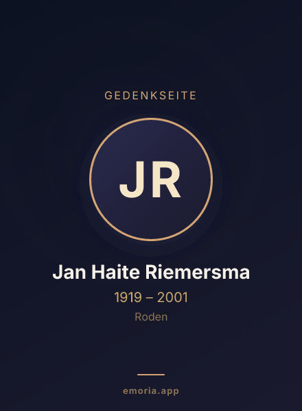 Gedenkportrait von Jan Haite Riemersma