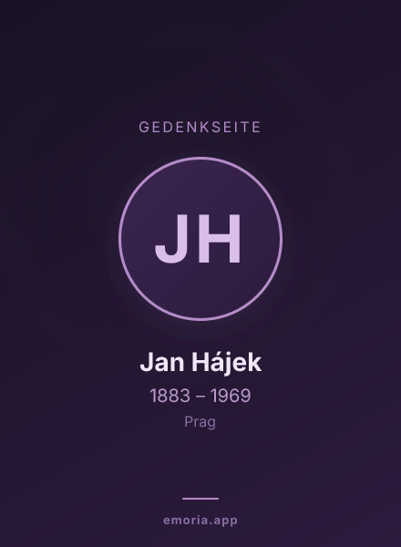 Gedenkportrait von Jan Hájek