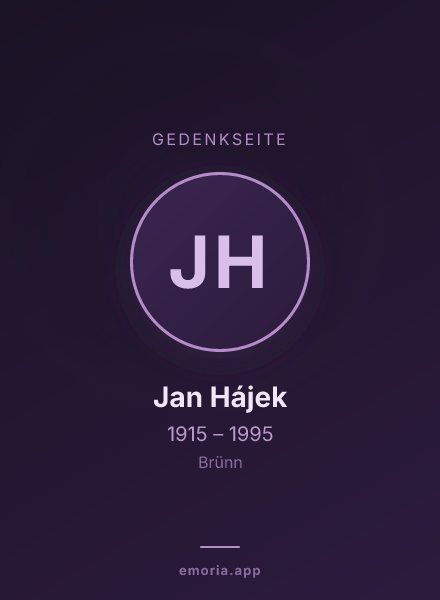 Gedenkportrait von Jan Hájek