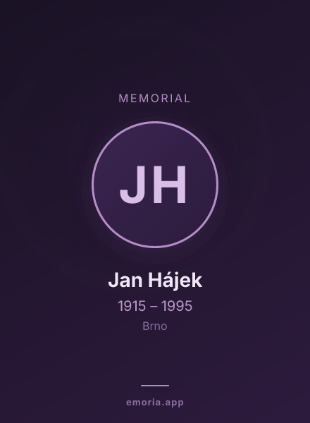 Memorial portrait of Jan Hájek