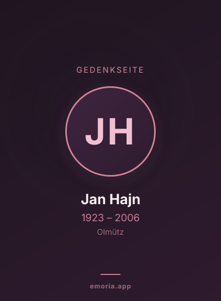 Gedenkportrait von Jan Hajn