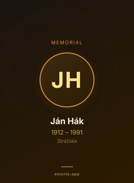 Memorial portrait of Ján Hák