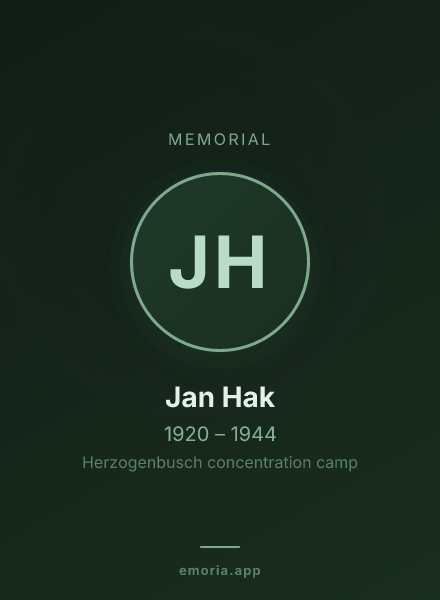 Memorial portrait of Jan Hak