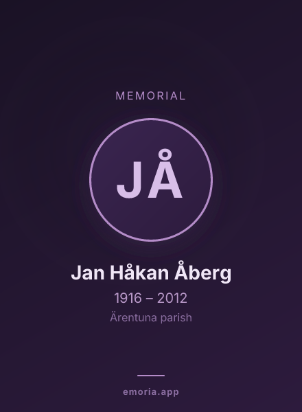 Memorial portrait of Jan Håkan Åberg