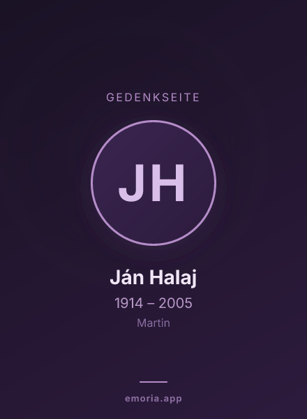 Gedenkportrait von Ján Halaj