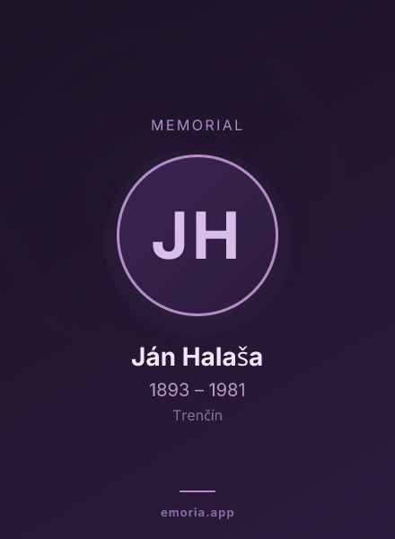 Memorial portrait of Ján Halaša