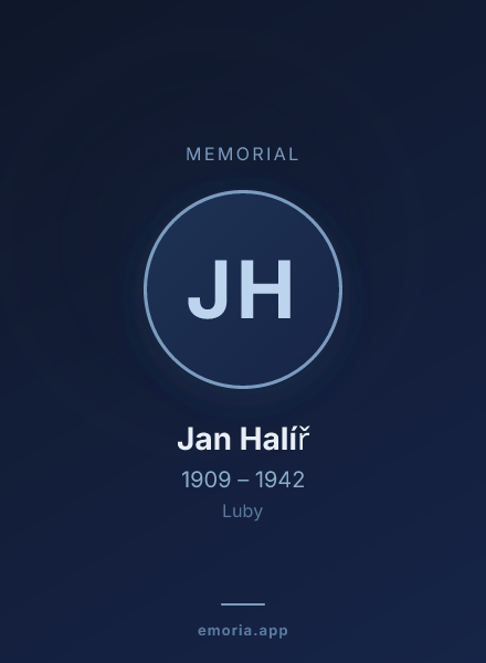Memorial portrait of Jan Halíř