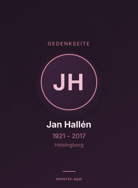 Gedenkportrait von Jan Hallén