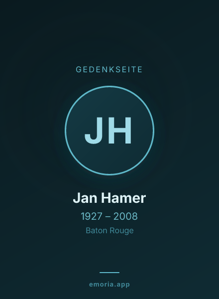 Gedenkportrait von Jan Hamer
