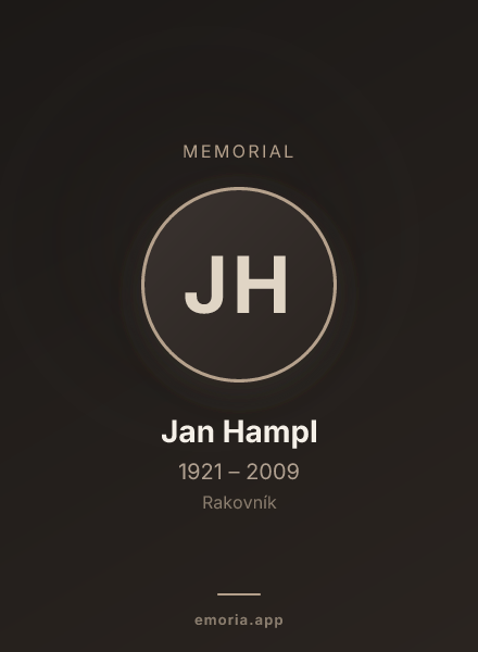 Memorial portrait of Jan Hampl