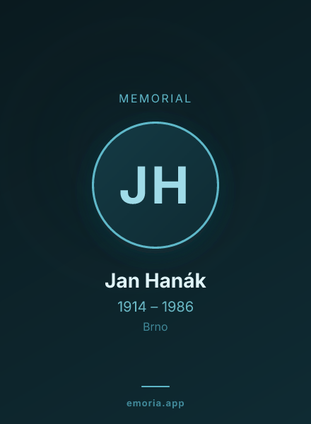 Memorial portrait of Jan Hanák