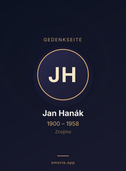 Gedenkportrait von Jan Hanák