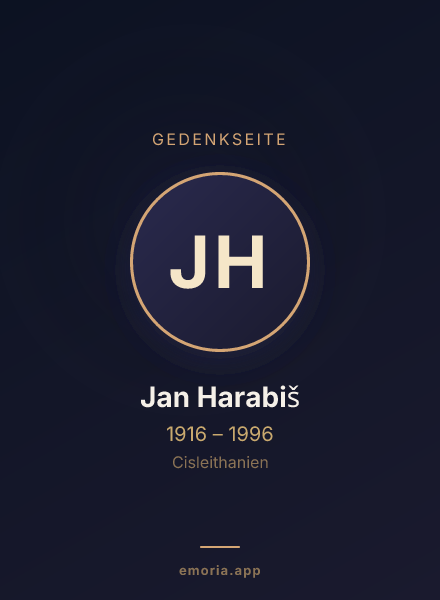 Gedenkportrait von Jan Harabiš