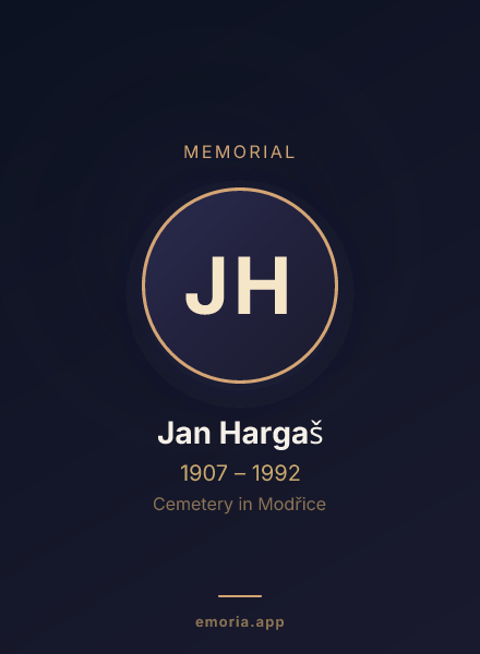Memorial portrait of Jan Hargaš