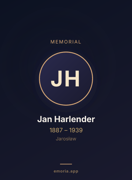 Memorial portrait of Jan Harlender