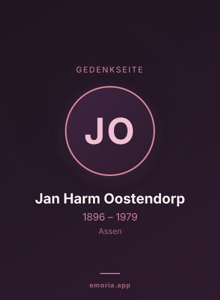 Gedenkportrait von Jan Harm Oostendorp