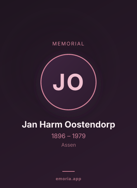 Memorial portrait of Jan Harm Oostendorp