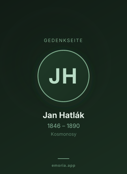 Gedenkportrait von Jan Hatlák