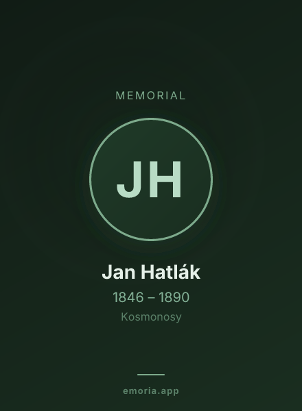 Memorial portrait of Jan Hatlák