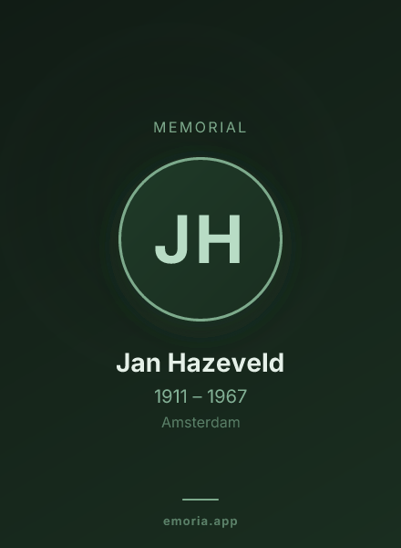 Memorial portrait of Jan Hazeveld