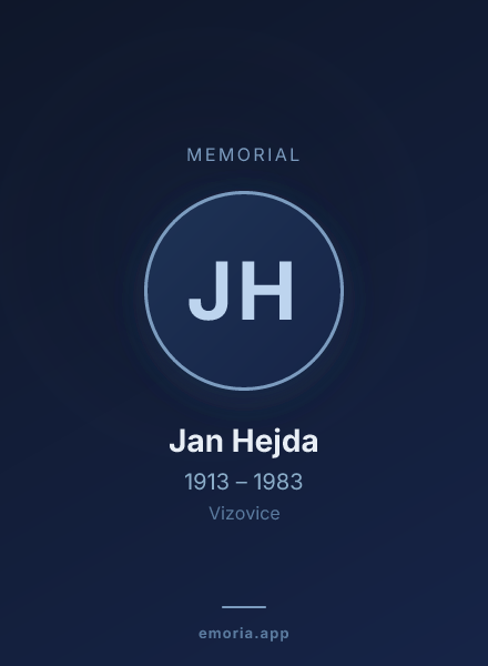 Memorial portrait of Jan Hejda