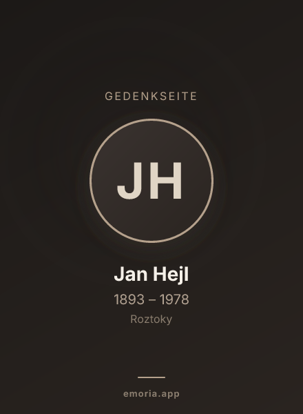 Gedenkportrait von Jan Hejl