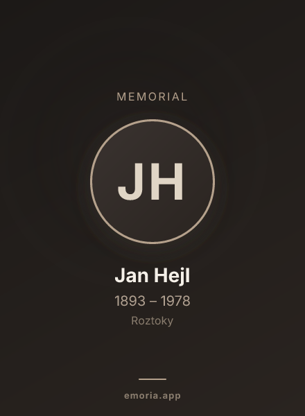 Memorial portrait of Jan Hejl