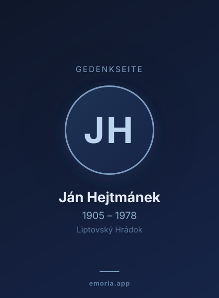 Gedenkportrait von Ján Hejtmánek
