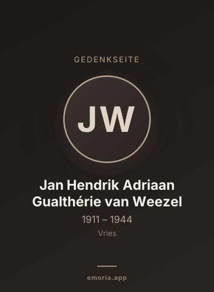 Gedenkportrait von Jan Hendrik Adriaan Gualthérie van Weezel