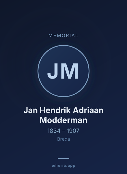 Memorial portrait of Jan Hendrik Adriaan Modderman
