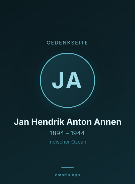 Gedenkportrait von Jan Hendrik Anton Annen