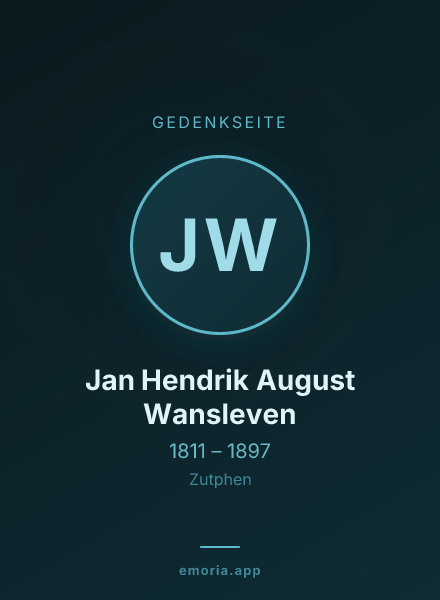 Gedenkportrait von Jan Hendrik August Wansleven