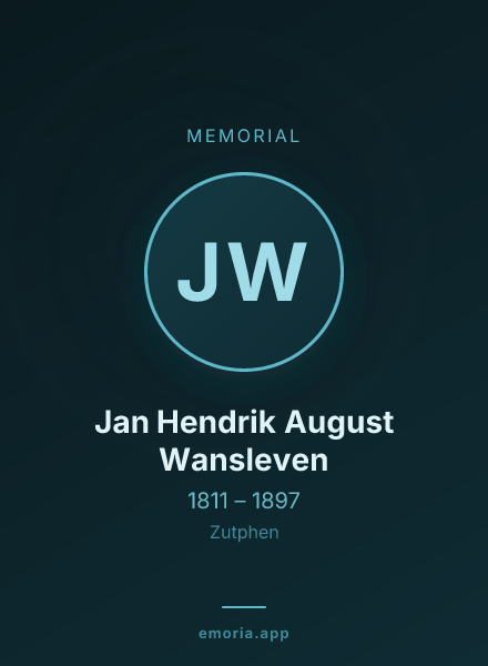 Memorial portrait of Jan Hendrik August Wansleven