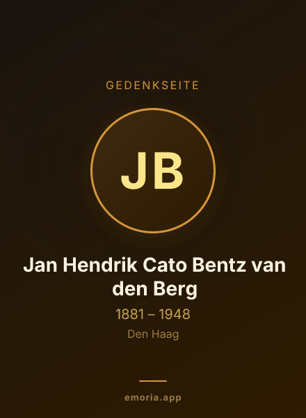 Gedenkportrait von Jan Hendrik Cato Bentz van den Berg