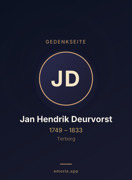 Gedenkportrait von Jan Hendrik Deurvorst