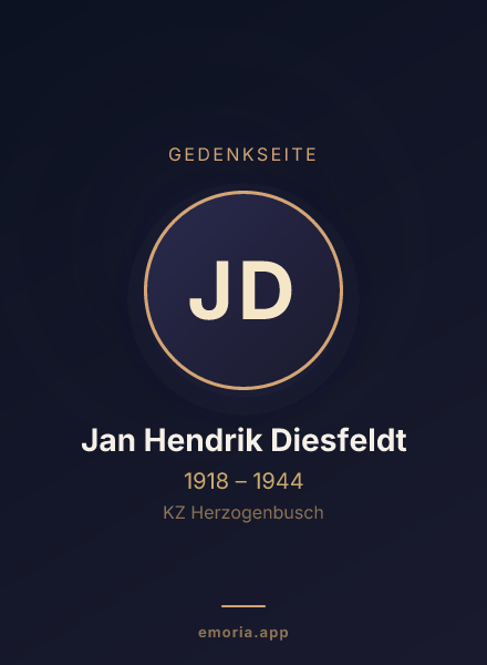 Gedenkportrait von Jan Hendrik Diesfeldt