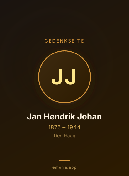 Gedenkportrait von Jan Hendrik Johan