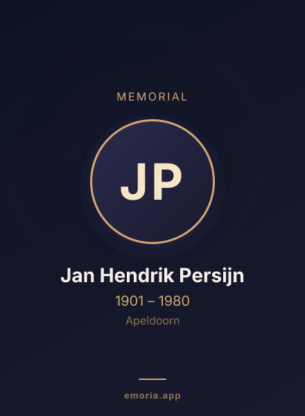 Memorial portrait of Jan Hendrik Persijn