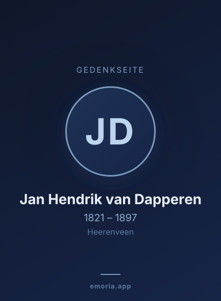 Gedenkportrait von Jan Hendrik van Dapperen