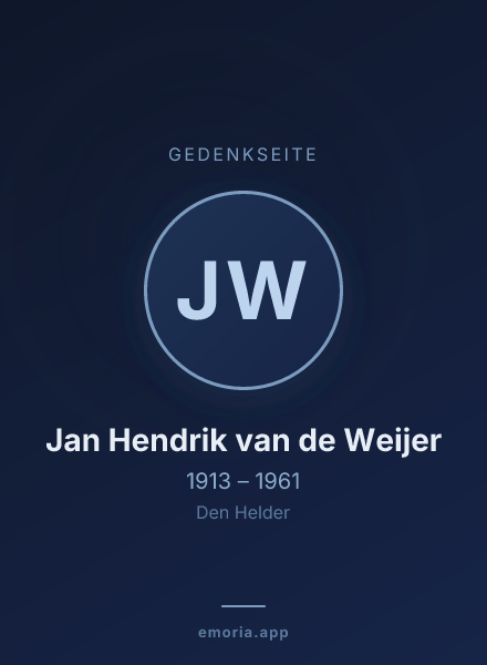 Gedenkportrait von Jan Hendrik van de Weijer