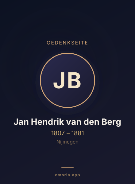 Gedenkportrait von Jan Hendrik van den Berg