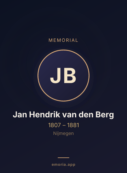 Memorial portrait of Jan Hendrik van den Berg