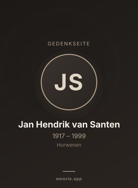 Gedenkportrait von Jan Hendrik van Santen
