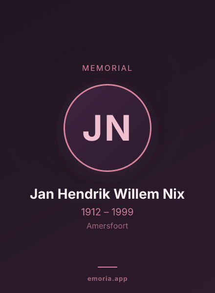Memorial portrait of Jan Hendrik Willem Nix