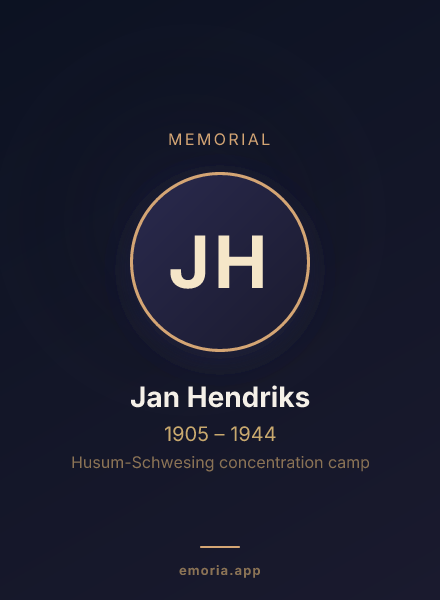 Memorial portrait of Jan Hendriks