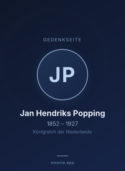 Gedenkportrait von Jan Hendriks Popping