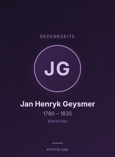 Gedenkportrait von Jan Henryk Geysmer