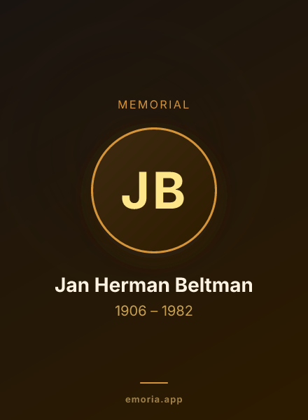 Memorial portrait of Jan Herman Beltman